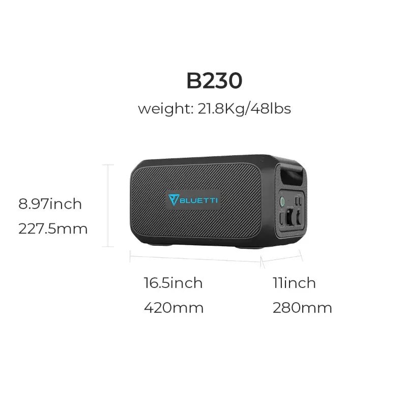 BLUETTI B230 Expansion Battery Weight and Dimensions