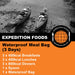 Expedition Foods Waterproof Meal Bag 3 Days Regular Contents Label