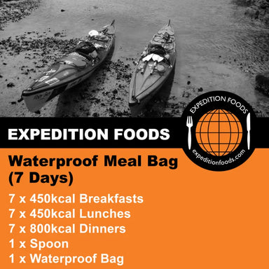 Expedition Foods Waterproof Meal Bag 7 Days Regular Conent Label