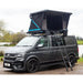 SkyPod Lair Roof Tent set up on van with access ladders connected