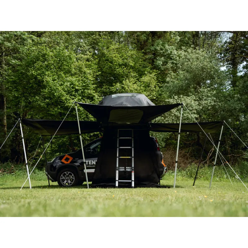 TentBox Lite 2.0 Living Pod Setup With TentBox on Car all sides open