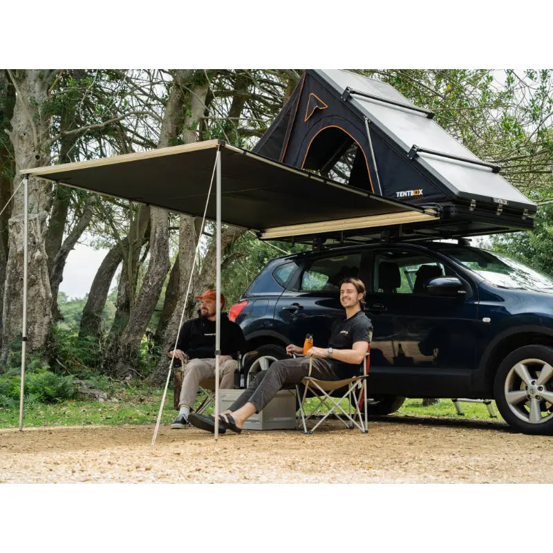 TentBox Side Awning With People Sitting Underneath