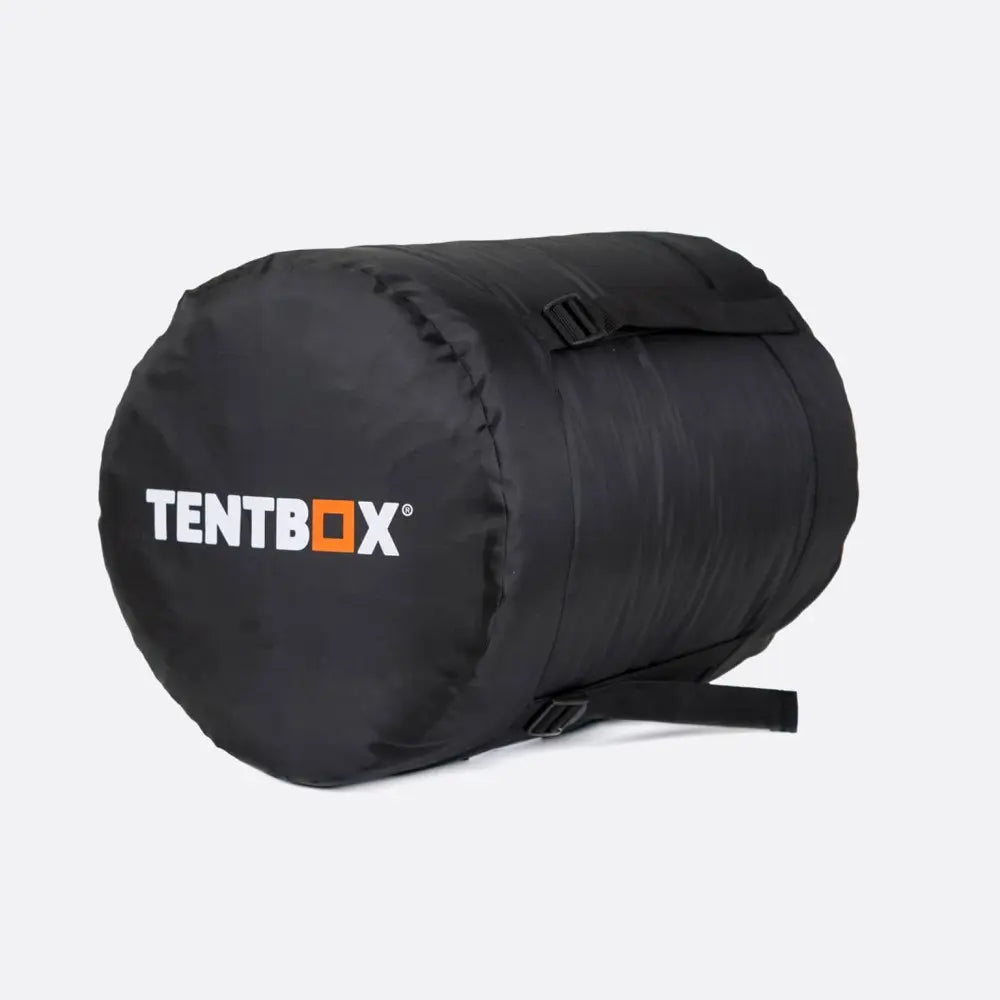 TentBox Sleeping Bag packed up front angle view