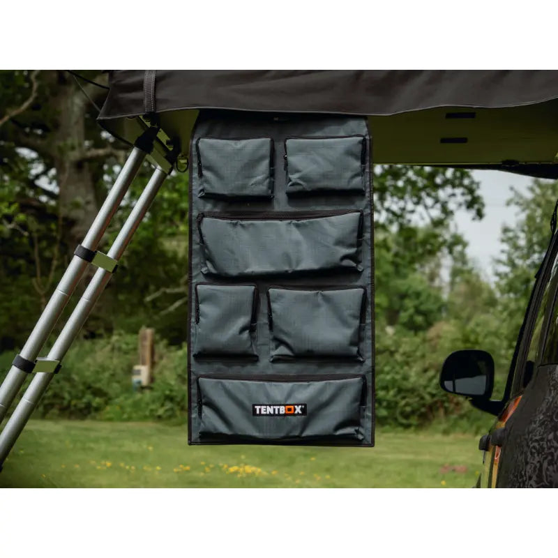 TentBox Utility Pockets Hanging From Lite Rooftop Tent