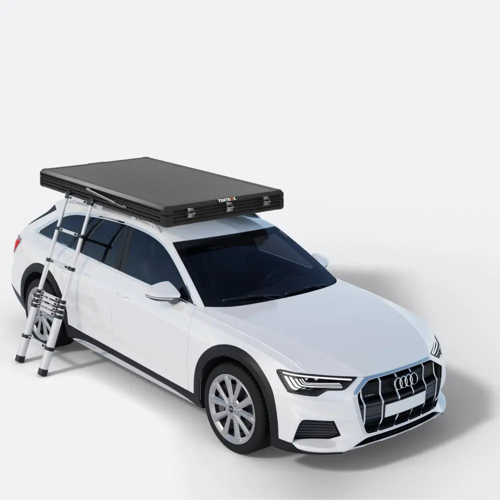 TentBox cargo 2.0 midnight black closed on audi