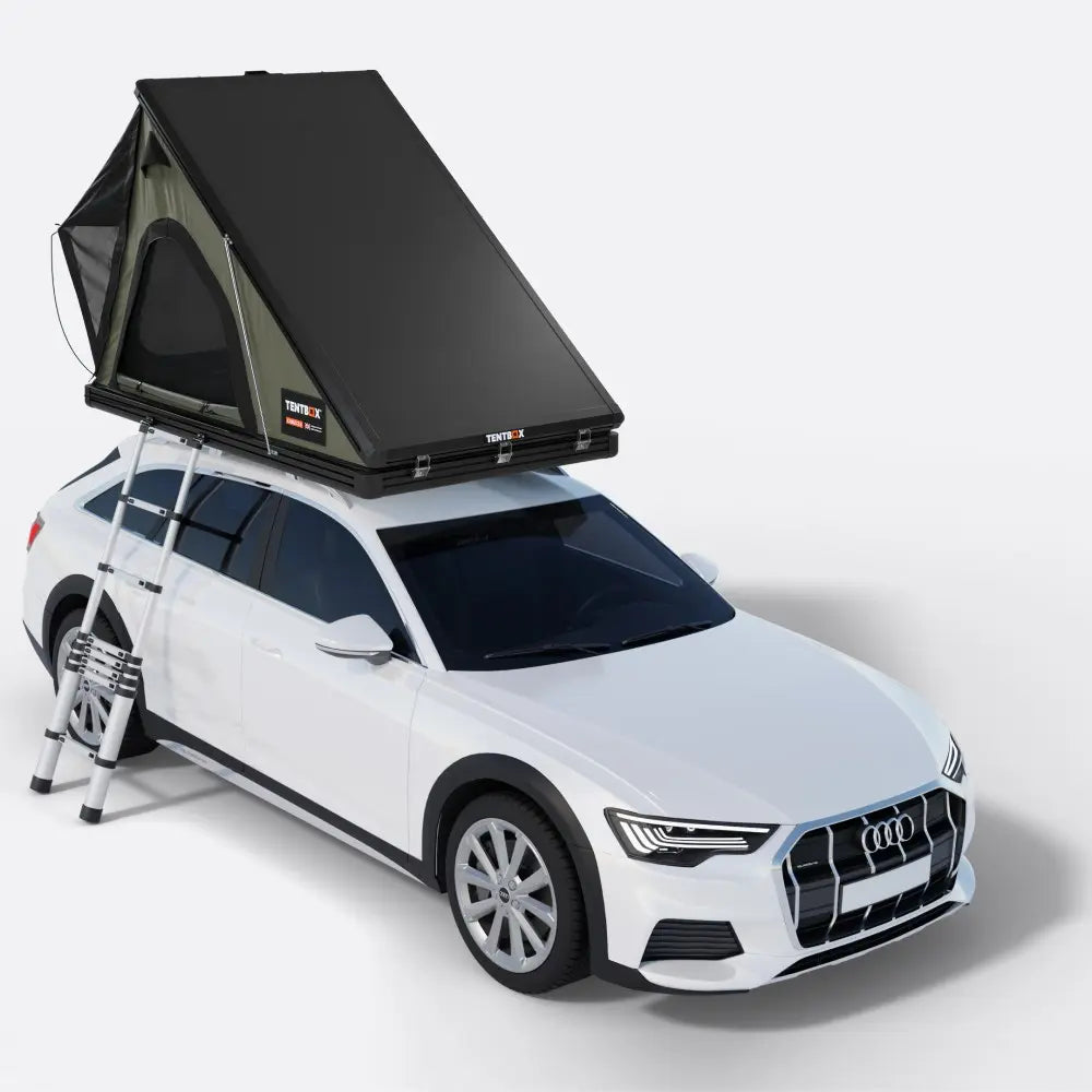 TentBox cargo 2.0 midnight black open on audi