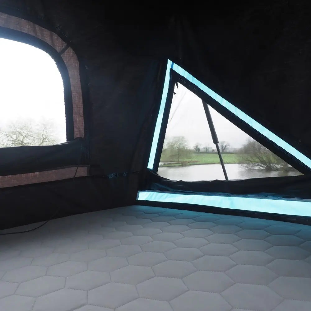 The inside of the SkyPod Lair Roof Tent