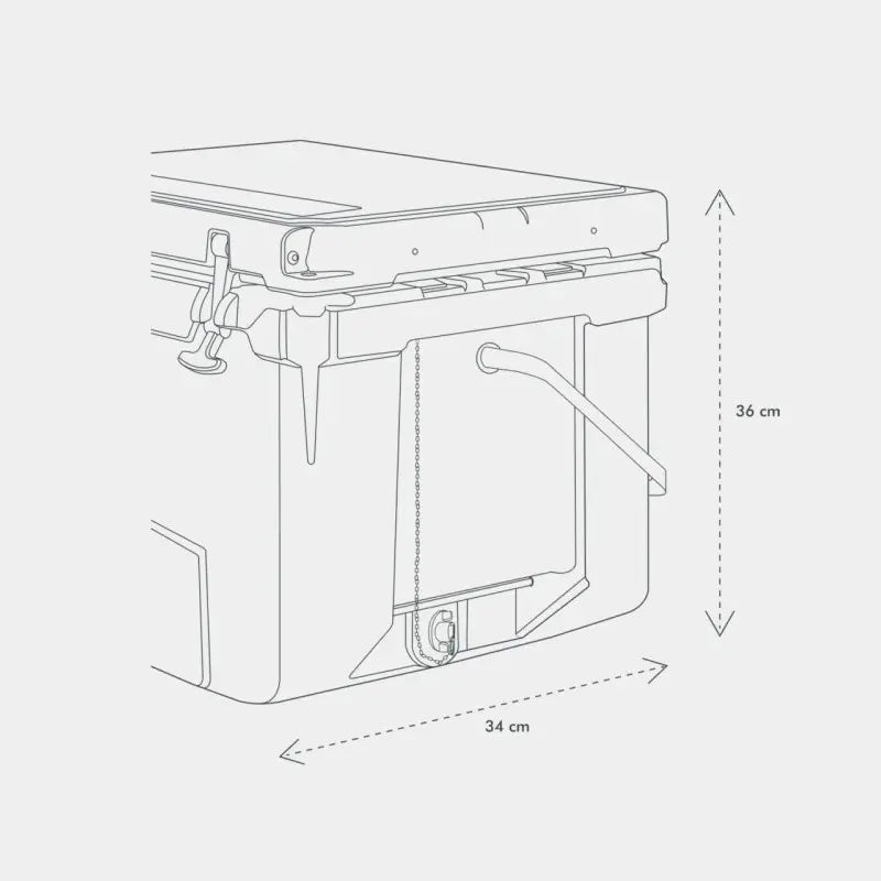 Utoka 20 18L Cool Box External Dimensions Depth and Height