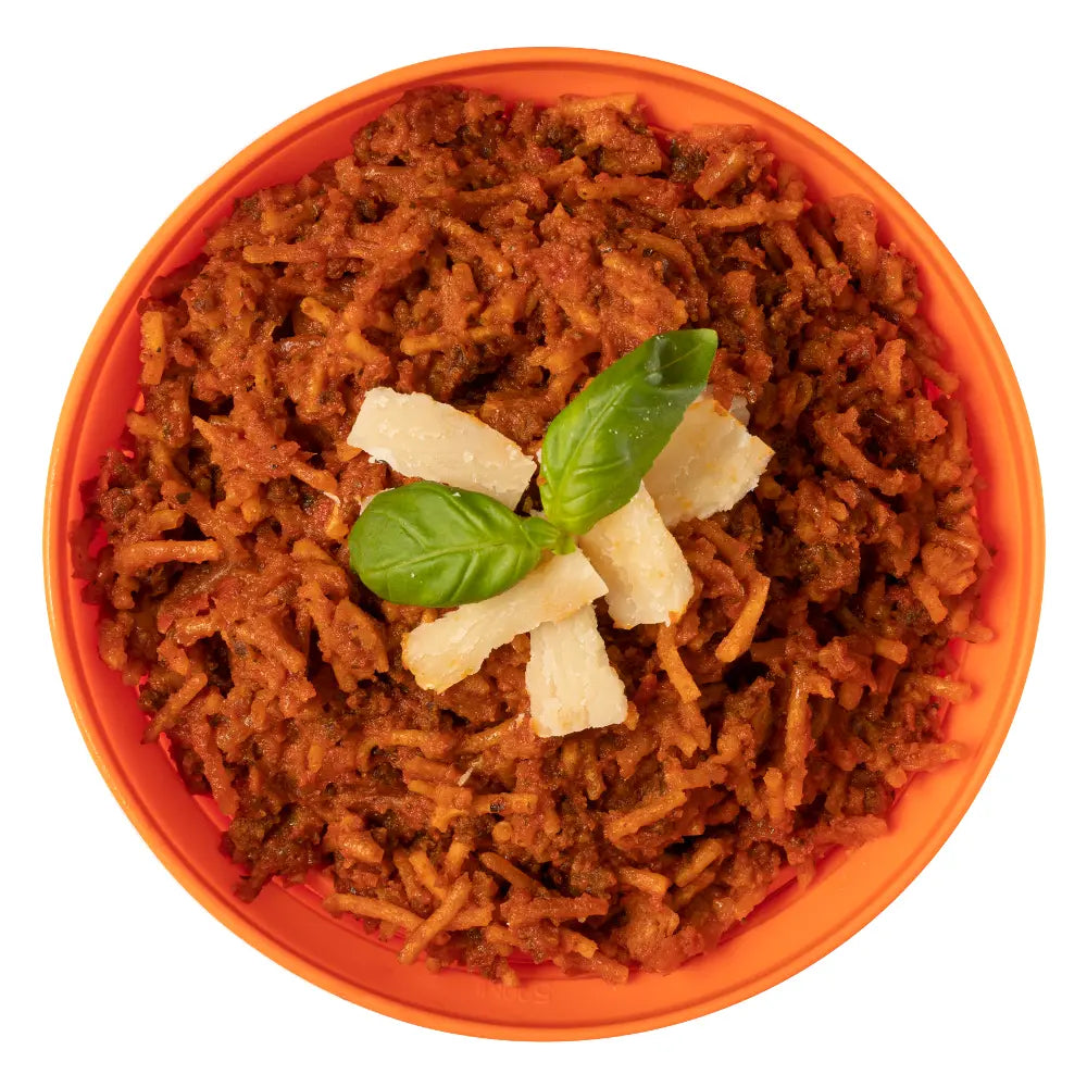 expedition foods spaghetti bolognese cooked in bowl