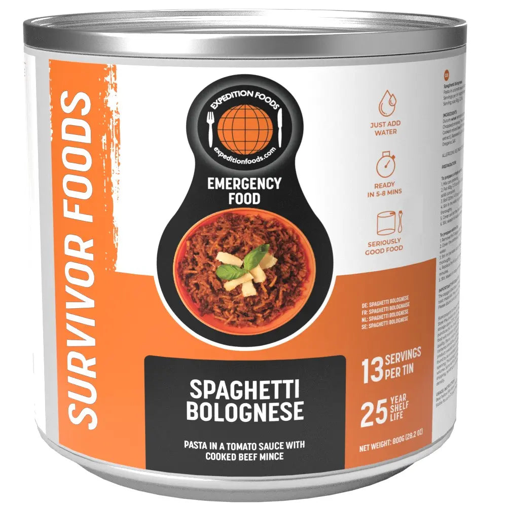 expedition foods tin of spaghetti bolognese