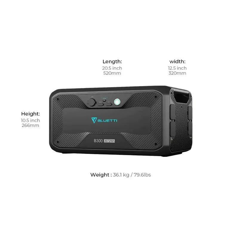 BLUETTI B300 Expansion Battery Dimensions