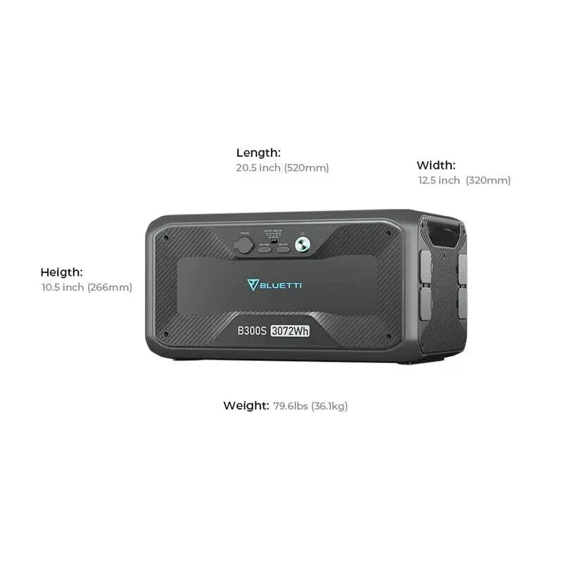 BLUETTI B300S Expansion Battery Weight And Dimensions