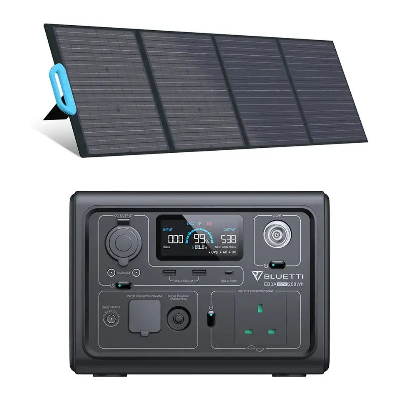 BLUETTI EB3A Portable Power Station With PV120 Solar Panel