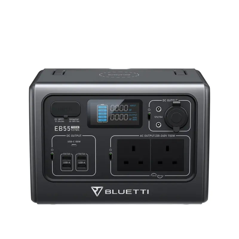 Bluetti EB55 Portable Power Station Above Front View