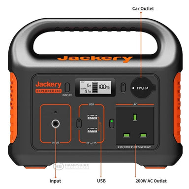 Jackery Explorer 240 Portable Power Station Angled Front View