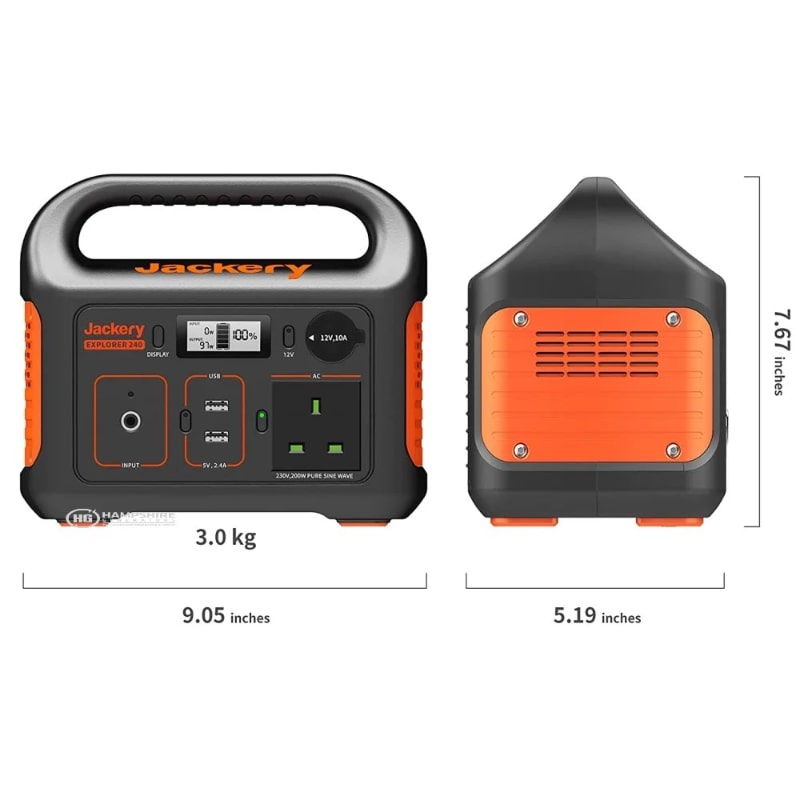 Jackery Explorer 240 Portable Power Station Weight And Dimensions View