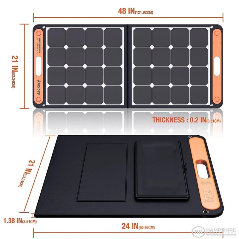 Jackery SolarSaga 100W Solar Panel Dimensions View