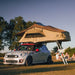 Latitude Pioneer Rooftop Tent Khaki On Car Front Angled View