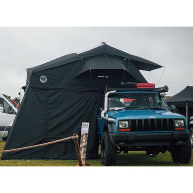 Latitude Pioneer Rooftop Tent XL Ground Floor Extension Green On Vehicle