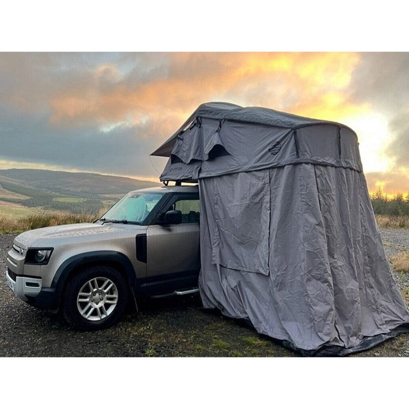 Latitude Pioneer Rooftop Tent XL Ground Floor Extension Grey On Vehicle