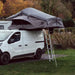 Latitude Pioneer XL Rooftop Tent Dark Grey On Van Closer Front View